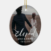 Fotoornament van Eloped Marriage Announding Keramisch Ornament (Rechts)