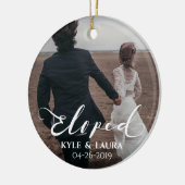 Fotoornament van Eloped Marriage Announding Keramisch Ornament (Links)