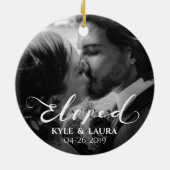 Fotoornament van Eloped Marriage Announding Keramisch Ornament (Achterkant)