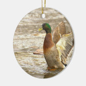 Fotoornament Wilde Eend Keramisch Ornament (Links)