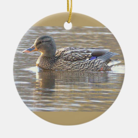 Fotoornament Wilde Eend  Keramisch Ornament (Voorkant)