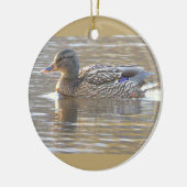 Fotoornament Wilde Eend  Keramisch Ornament (Links)