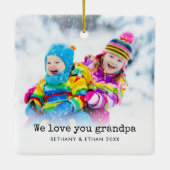 Fotooverlay-liefde voor opa Names Jaar Keramisch Ornament (Achterkant)