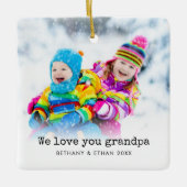 Fotooverlay-liefde voor opa Names Jaar Keramisch Ornament (Voorkant)