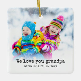 Fotooverlay-liefde voor opa Names Jaar Keramisch Ornament