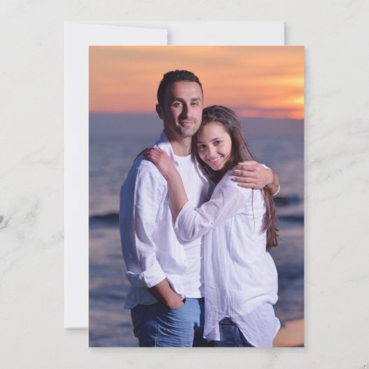 Fotooverlay Script Typografie Weddenschap Uitnodig Kaart (Achterkant)