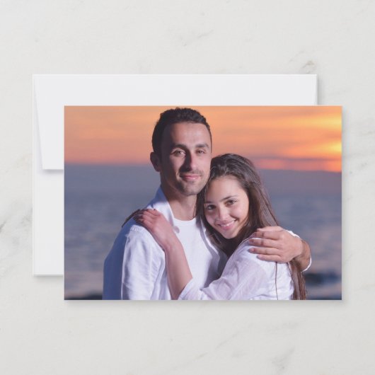 Fotooverlay Script Typografie Wedding RSVP Kaart (Achterkant)