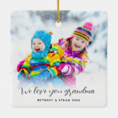 Fotooverlay van je grootma Names Jaar Keramisch Ornament (Achterkant)