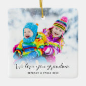 Fotooverlay van je grootma Names Jaar Keramisch Ornament (Voorkant)