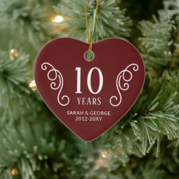 Fotopaar Jubileum jaren gepersonaliseerd Keramisch Ornament