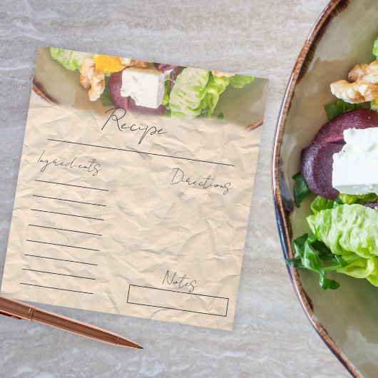 Fotopapier Leeg blad Kookrecept Kaart Notitieblok