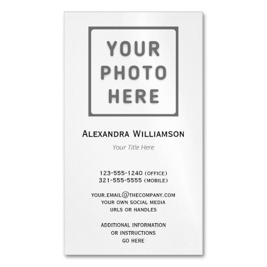 Fotopapier Magnetisch Visitekaartje (Voorkant Verticaal)