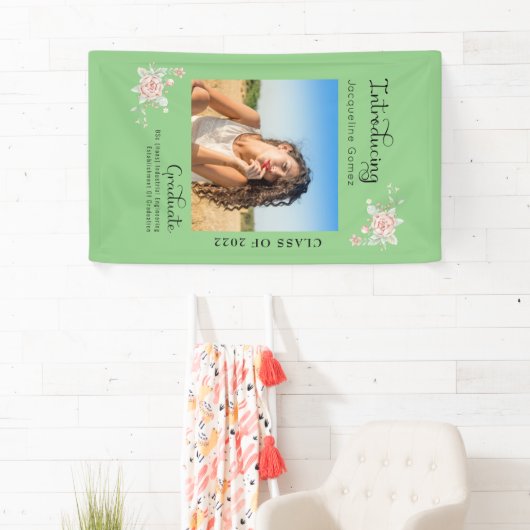 Fotopartij Modern Floral Afstuderen 2022 Spandoek (Insitu)