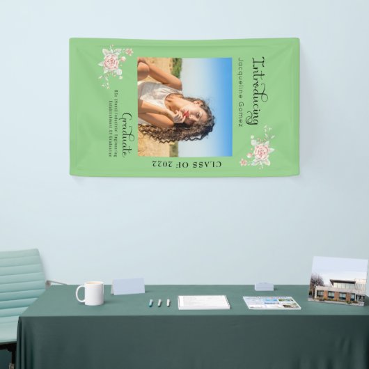 Fotopartij Modern Floral Afstuderen 2022 Spandoek (Beurs)