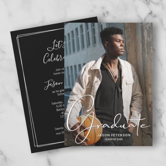 Fotopartijuitnodigingen vieren Afstuderen Kaart