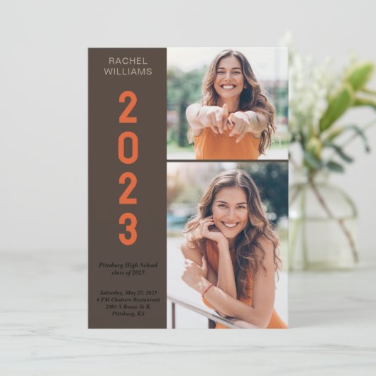 Fotoparty afstuderen High School 2023 Aankondiging (Staand voorkant)