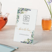 Fotoparty hashtag eucalyptus greenery reclamebord met voetstuk (Insitu)