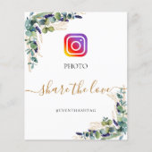 Fotoparty Instagram hashtag eucalyptus greenery Flyer (Voorkant)