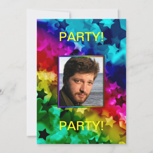Fotoparty Uitnodiging voor Superstar. (Voorkant)