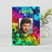 Fotoparty Uitnodiging voor Superstar. (Staand voorkant)