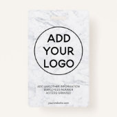 Fotopas van Chic white marble-logo Badge (Achterkant)