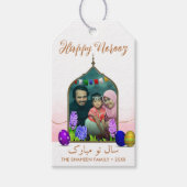 Fotopasta Happy Norooz roze kleurige eitje Cadeaulabel (Voorkant)