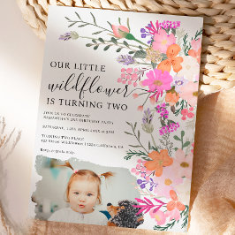 Fotopastelbloem 2e verjaardag kaart
