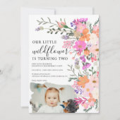 Fotopastelbloem 2e verjaardag kaart (Voorkant)