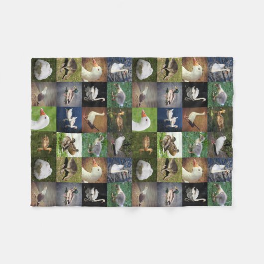 Fotopatchwork - vogels fleece deken (Voorkant (Horizontaal))