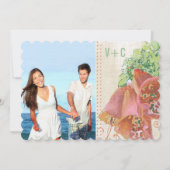 Fotoperatie en mint Wedding Typography Wedding Kaart