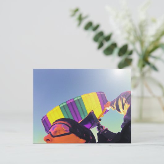 fotoperfecte skydiver briefkaart (Staand voorkant)