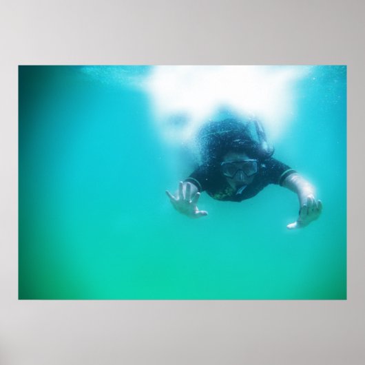 fotoperfecte snorkelaar poster (Voorkant)