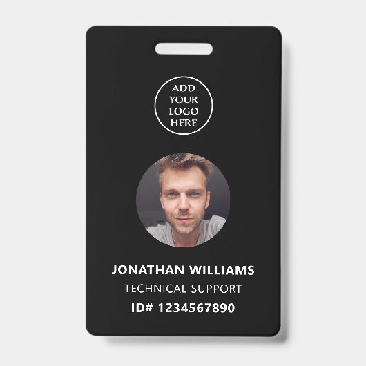 Fotopersoon ID QR-code Bedrijfslogo Personeelsnaam Badge (Voorzijde)