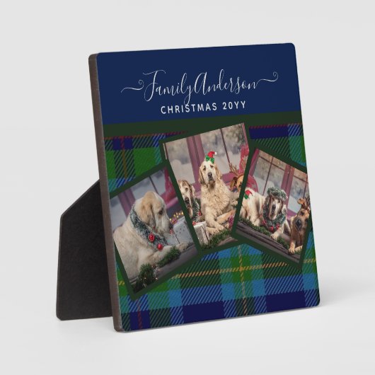 FOTOPLAQUE - Miller TARTAN Blauwe Kerstcadeau Fotoplaat (Voorkant)