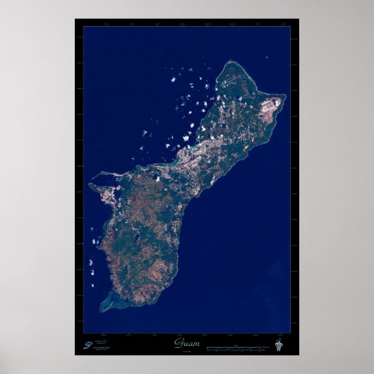 Fotoplattegrond van Guam Satellite poster (Voorkant)