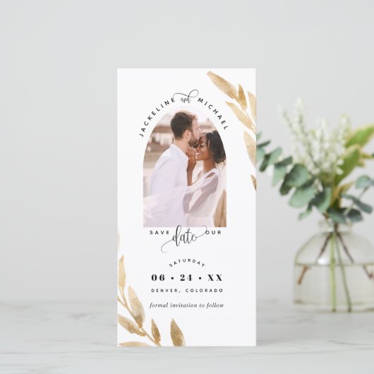 Fotoplein, gouden bruiloft, sla het Bladwijzer Dat (Staand voorkant)