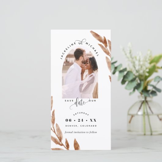 Fotoplein, koperbruiloft, het Bladwijzer Datum ops (Staand voorkant)