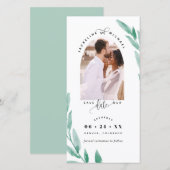 Fotoplein, sage Wedding Save the Date Bladwijzer (Voorkant / Achterkant)