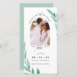 Fotoplein, sage Wedding Save the Date Bladwijzer