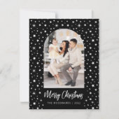 Fotopleisters Verwarde kerst Zwart-wit Feestdagenkaart (Voorkant)