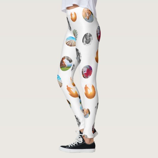 Fotopoka stip Sjabloon Circles White Exercise Leggings (Links)