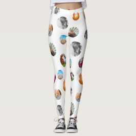 Fotopoka stip Sjabloon Circles White Exercise Leggings