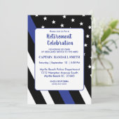 Fotopolitie Uitnodiging blauwe lijn vlag (Staand voorkant)