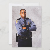 Fotopolitie Uitnodiging blauwe lijn vlag (Achterkant)