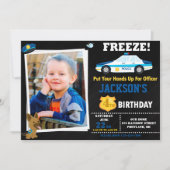 Fotopolitieagent verjaardaguitnodiging K9 hond Kaart (Voorkant)