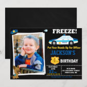 Fotopolitieagent verjaardaguitnodiging K9 hond Kaart (Voorkant / Achterkant)