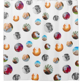 Fotopolka stip Sjabloon Circles White Cloth Douchegordijn