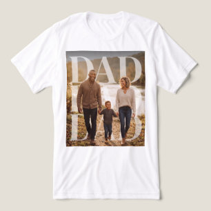 FotoPop Papa Aangepaste Familie Foto Tri-Blend Shirt