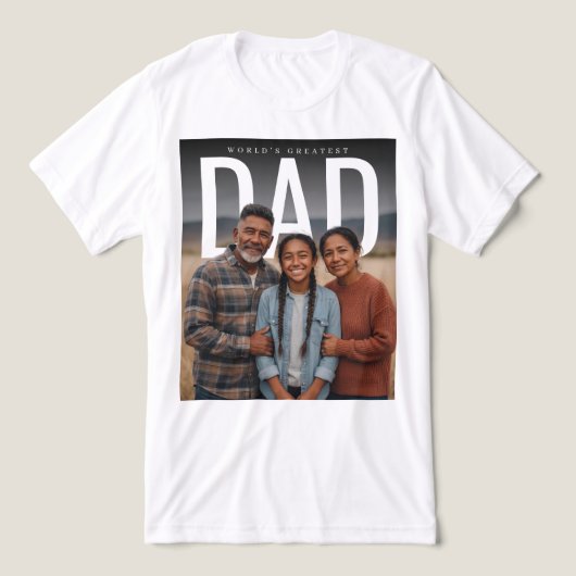 FotoPop Werelds Beste Papa Aangepaste Foto Tri-Blend Shirt (Design voorkant)