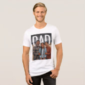 FotoPop Werelds Beste Papa Aangepaste Foto Tri-Blend Shirt (Voorkant volledig)